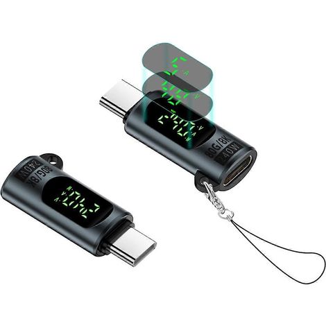 Adaptateur USB 4.0 80 Gbit/s avec affichage numérique, câble OTG USB 4.0 Type C vers Type C, 240 W, gris 8K (1/5)