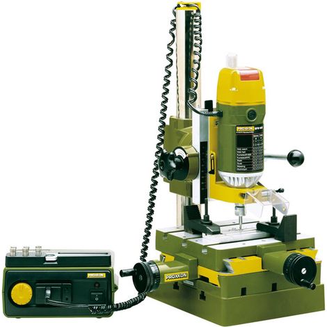 Proxxon – Centre d'usinage complet – Support de perçage et fraisage BFB 2000 – Tête inclinable 90° – Pour perceuses 43mm – Table croisée KT 150 en fonte