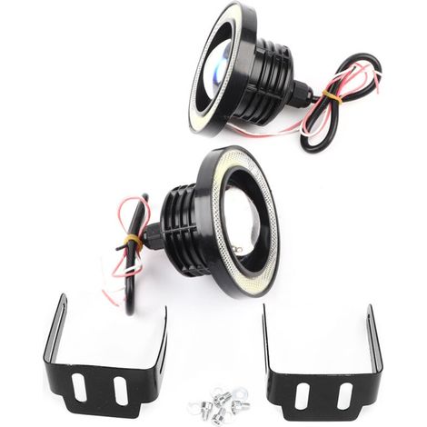Paire de phares antibrouillard LED 3,5 pouces, yeux d'ange avec COB, ensemble de remplacement universel pour voiture SUV camion, lumière blanche (1/5)