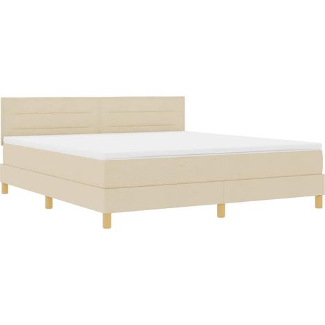 Maison Exclusive - Cama Box Spring LED con tiras LED Crema 180 x