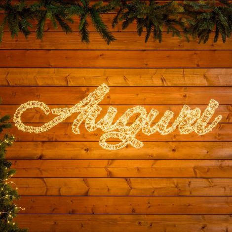 Auguri 3D con MicroLed bianco caldo e bianco Ø 1,5 mm per decorazioni natalizie -150 cm (1/4)