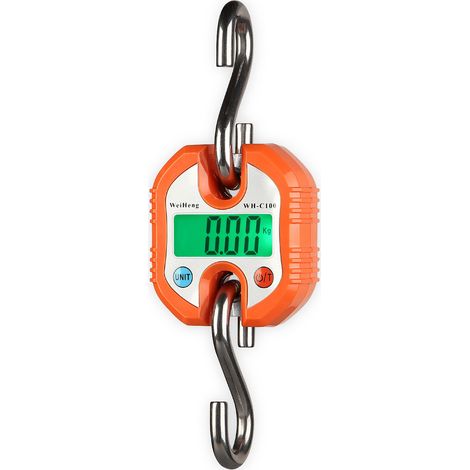 Balance numérique Weiheng Crane Scale pour bagages et cuisine, 3 unités de pesage, affichage bidimensionnel (0-100 kg/50 g, 100-150 kg/100 g, orange)-AquaForge (1/5)
