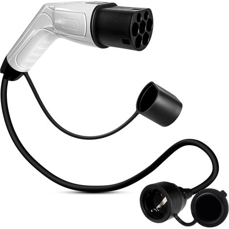 Type 2 to Schuko Car Charger Plug Adapter 16A 3.5KW 0.7m 230V for EV, Electric Scooter, Motorcycle, Only for Charging Station and Wall Box (1/5)