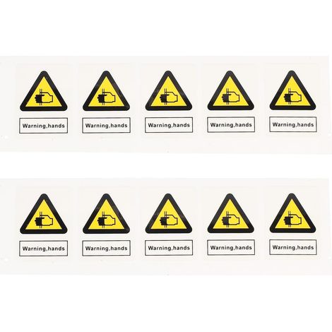 10pièces Autocollants de Sécurité Avertissement Mains Pincement pour Machines Stickers Attention Auto-adhésifs Durables pour Équipement Industriel et Signalisation de Danger (1/5)