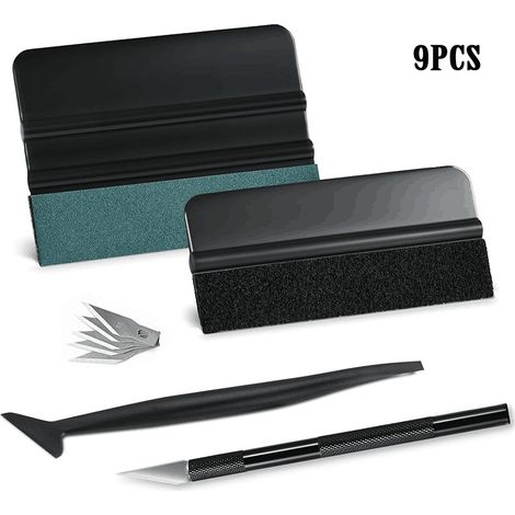 Kit de Raclettes Accessoires Voiture par – Outil Multifonctions Premium pour Application ou Raclage avec Cutter et Raclettes Plastique (1/5)