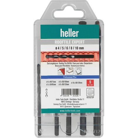 HELLER Dachziegelbohrer-Satz ROOFTILE EXPERT 5-tlg., 4/5/6/8/10mm (1/3)