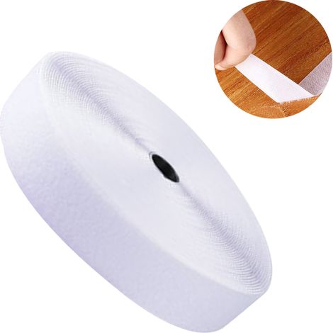 Rouleau de ruban auto-agrippant autocollant, largeur 20 mm, longueur 5 mètres. Bandes adhésives en nylon pour la maison, le bureau, l'école, la voiture et le bricolage. (1/5)