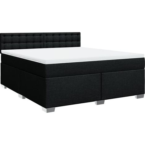Maison Exclusive - Cama box spring con colchón tela negro 180x200 (1/5)