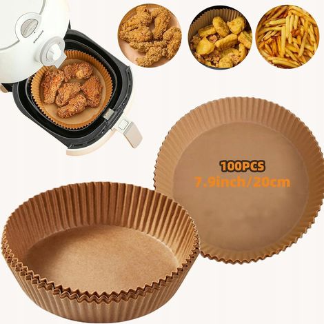 Carta da forno per friggitrice ad aria, rotonda, 20 cm, 100 pezzi