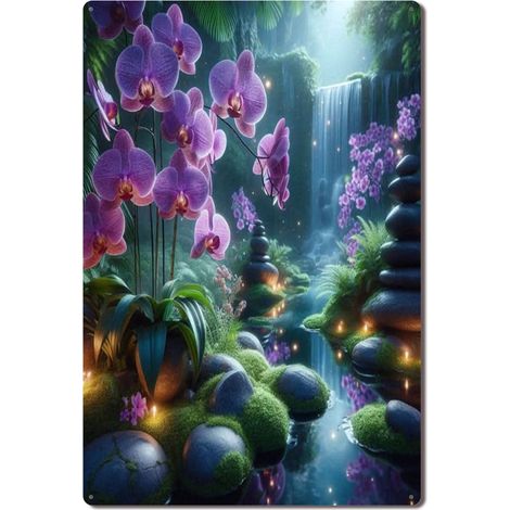 Plaque Métallique Décorative Vintage pour Jardin de Fleurs Sauvages Cuisine Salon et Bar, Une Touche de Nature Sauvage et de Style Rétro dans Votre Maison 30x20 cm. (1/5)