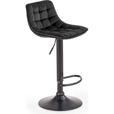 Silla de barra Houston 964, Negro, 84x43x44cm, Tapiz, Metálico (1/5)