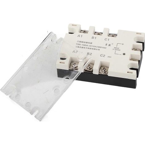3-phasiges 10-A-DC/AC-Halbleiterrelais (SSR), Eingang 3–32 V DC, Last 24–480 V AC, TSR-10DA H