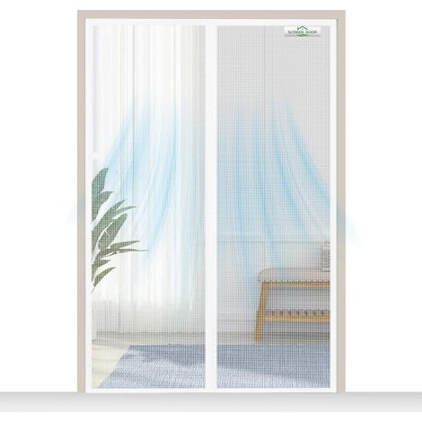 SCREEN DOOR Moustiquaire Porte Fenetre 180x220cm Moustiquaire Protection contre les Insectes, Installation Facile – Blanc (1/5)