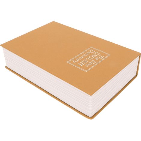 Coffre-fort pour livres, doublure en acier inoxydable, matériau ABS décoratif, design ergonomique, doux au toucher, tirelire avec clé, marron (1/5)