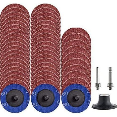 Lot de 50 disques de ponçage rapides 60 grains 5 cm pour meuleuse droite (1/5)