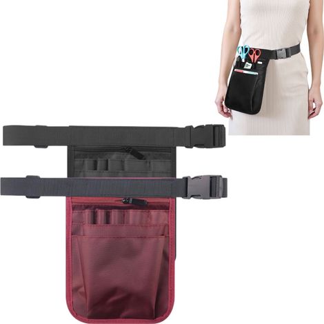 Confezione da 2 marsupi multifunzionali per infermieri - Borsa portaoggetti portatile con scomparti multipli - Organizzatore per attrezzature mediche - Marsupio da lavoro per esterni - 18252 cm - Adat