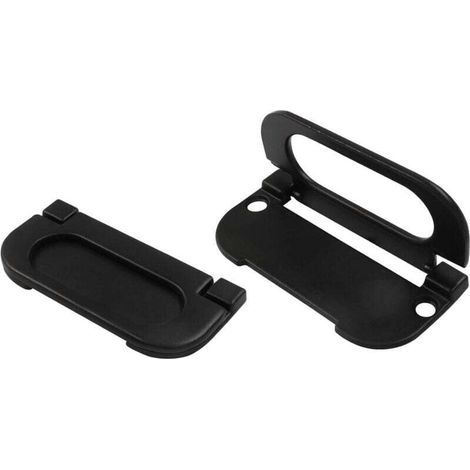 Set di 2 maniglie nere a incasso con anello di trazione nascosto per cassetti, armadi e porte scorrevoli. (1/4)