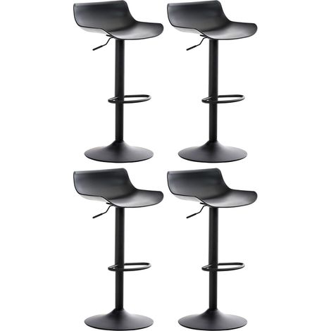 Juego de 4 taburetes de bar Aveiro Negro