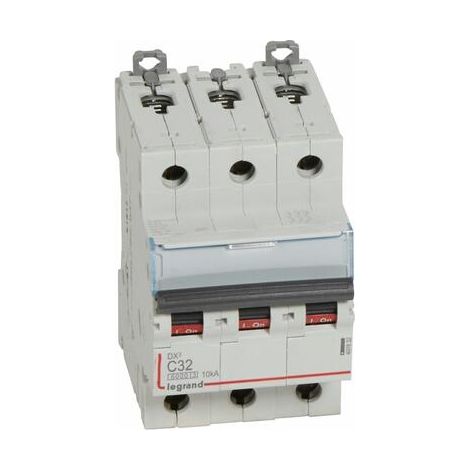 Disjoncteur DX³6000 10kA arrivée haute et départ bas à vis 3P 400V - 32A - courbe C - 407832