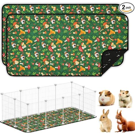 Guinea Pig Cage Mat, 70 x 140 cm, Non-Slip Bottom for Rabbits, Cats, Hamsters and Small Dogs Pet Mat (1/2)
