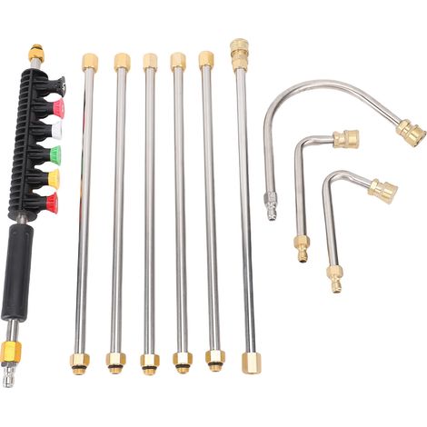 Kit de rallonge pour nettoyeur haute pression : 6 embouts de buse, 30 tiges coudées en U à 90°, accessoire de lance pour nettoyeur haute pression (1/5)