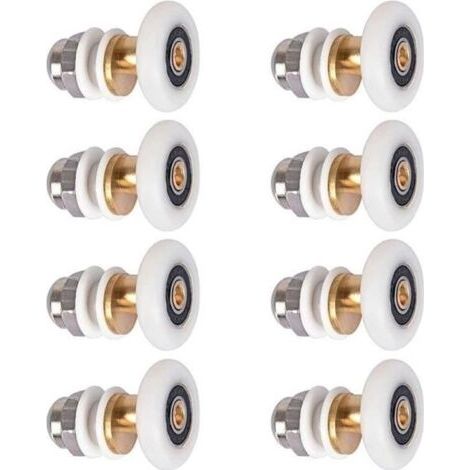 Crevette 8 pièces Roue de Remplacement pour Rouleau de Porte de Douche Roulette Ø25mm (1/4)