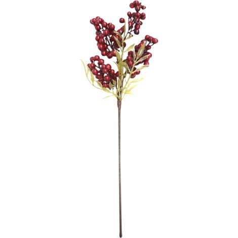 Rameau De Baies Rouges - Branche Artificielle De Houx Pour Décoration De Noël Et Nouvel An - Longueur 37 Cm - 1 Pièce (1/5)
