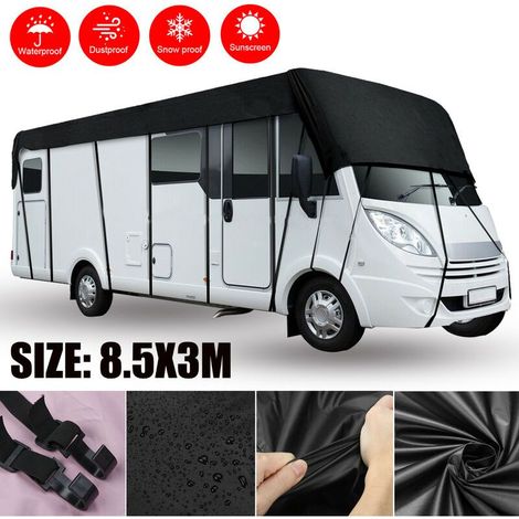 Couverture de protection 8.5x3m vinyle 210D – Bâche étanche pour camping-car et caravane – 26 ceintures coupe-vent incluses (1/5)