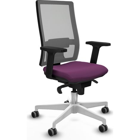 Horna sincro malla gris similpiel morado brazos 2D base blanca ruedas 65mm engomadas (1/5)