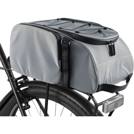 Trintion Fahrradtasche für Gepäckträger mit Kühlfunktion 10L gepäckträgertasche Wasserfest & Reflektierend (Grau) (1/5)
