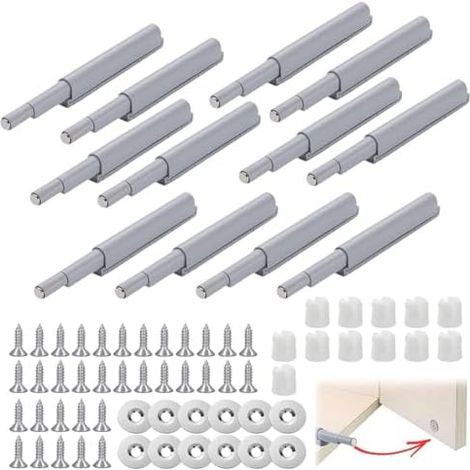 Lot de 12 ouvre-porte Push to Open - Pour armoire, porte de meuble, armoire de cuisine (1/5)