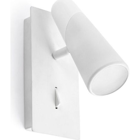 Adjustable LED wall spotlight, white, 1 light, for living room, bedroom, office – 360° adjustable orientation (1/2)