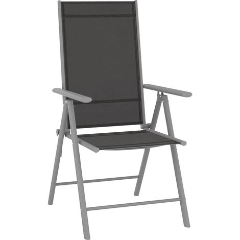 Maison Exclusive - Gartenstühle Klappbar 4 Stk. Textilene Schwarz (1/5)