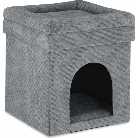 Taburete para cueva de gato en color gris