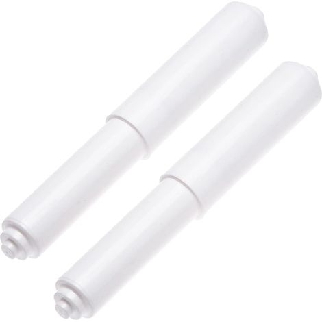 Lot de 2 tiges de rechange pour rouleau à ressort pour porte-papier toilette blanc (1/2)