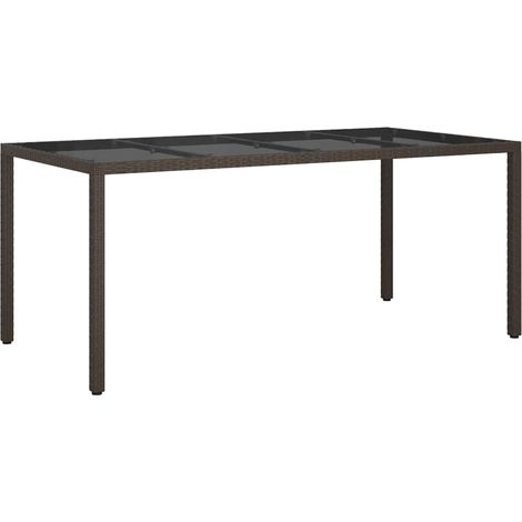 vidaXL Tavolo da Giardino Marrone 190 x 90 x 75 cm polyrattan