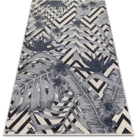 Tappeto HEOS 78540 crema / blu FOGLIE GIUNGLA beige 120x170 cm