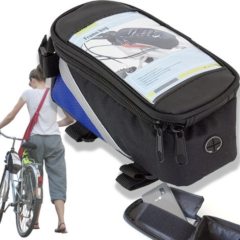 Fahrradtasche, Handytasche, wasserdichte Hülle, robustes Etui, blau