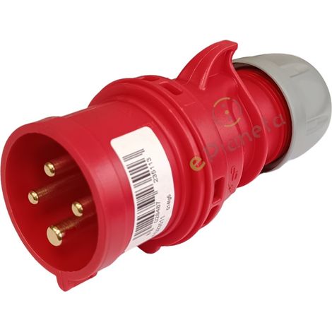 Spina industriale volante 400V CEE 6H 3P + T 16A IP44 per esterno impermeabile rosso (1/3)