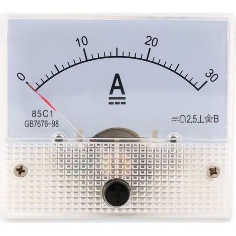 30A Ampèremètre Panneau compteur de courant portable Panneau d'ampèremètre analogique (1/4)