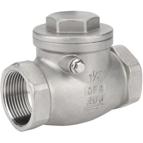 Clapet anti-retour unidirectionnel DN32 en acier inoxydable, filetage femelle, 200 PSI, pour eau, huile et gaz (1/5)