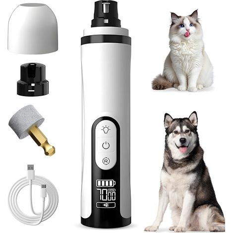 Coupe-ongles électrique pour chiens et chats, batterie 2000 mAh, 3 vitesses, sans fil, avec lumière LED.-AquaForge (1/5)