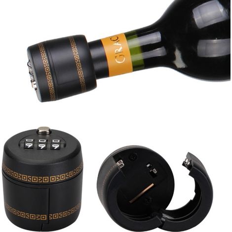 Kindersicheres 3-stelliges Zahlenschloss für Flaschen – Rotwein- und Whiskyverschluss (1/5)