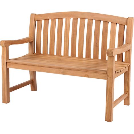 deVries ""WOODIE"" Gartenbank Teakholz ergonomisch mit Rückenlehne 120x57x94 cm