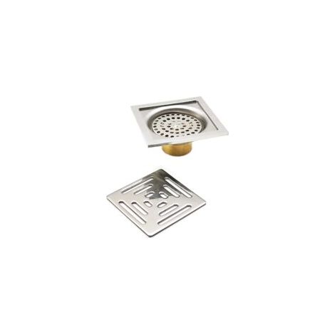 Quadratischer Duschablauf, geruchsdichter Bodenablauf mit Siebfilter, für Bad und Garten (100 mm x 100 mm) - Crezuo