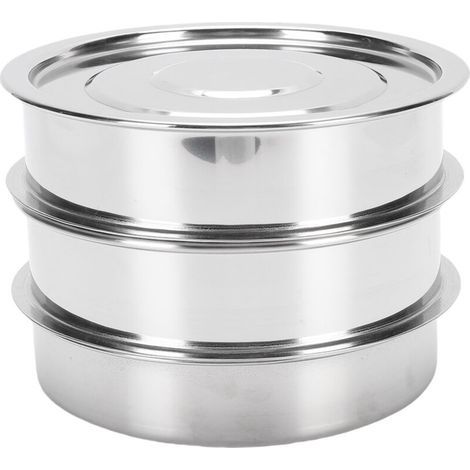 Kit de germination empilable de 6,7 pouces avec plateau de germination en maille d'acier inoxydable et cage de germination couverte, convient aux haricots, pois, brocolis, blé et herbe, 3 couches au t (1/5)