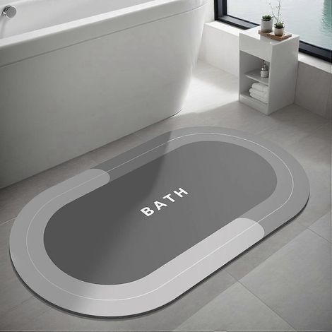 Tapis de bain 40 x 60 cm, séchage rapide, antidérapant, fin et absorbant, idéal pour salle de bain, baignoire, cuisine et toilettes. (1/4)