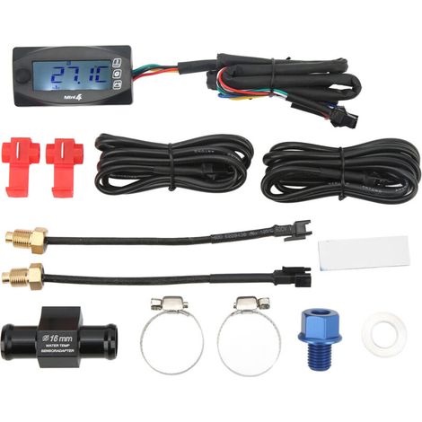 4 en 1 moto tension jauge de température temps température de l'eau température de l'huile DC12V universel pour moto M12x1.5 (1/5)