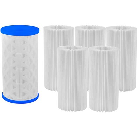 Lot de 6 cartouches de filtration pour piscine – Accessoires pour piscines hors-sol – Kit de remplacement type pour modèles – Filtre réutilisable (1/5)