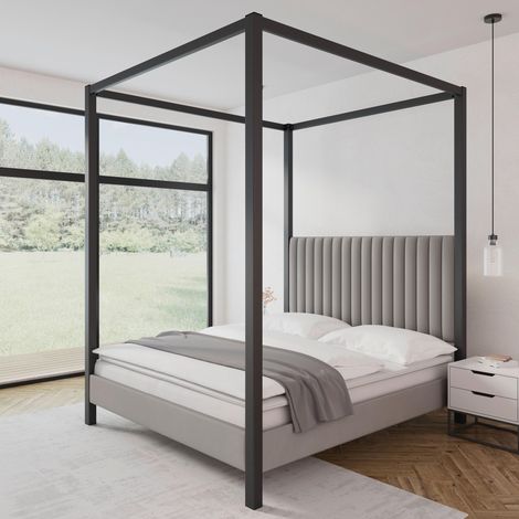 Mömax Himmelbett Mona Grau ca. 180x200 cm (1/5)
